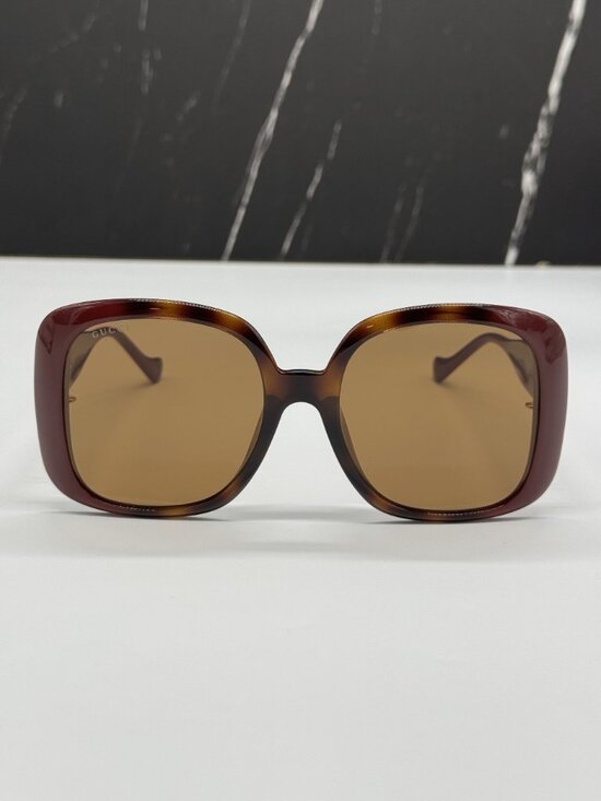NEW GUCCI GG1029SA 003 SUNGLASSES HAVANA WOMEN EYEWEAR WITH CHAIN